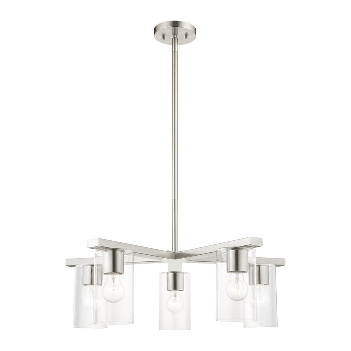 Livex Lighting 45475-91 Five Light Chandelier, Brushed Nickel