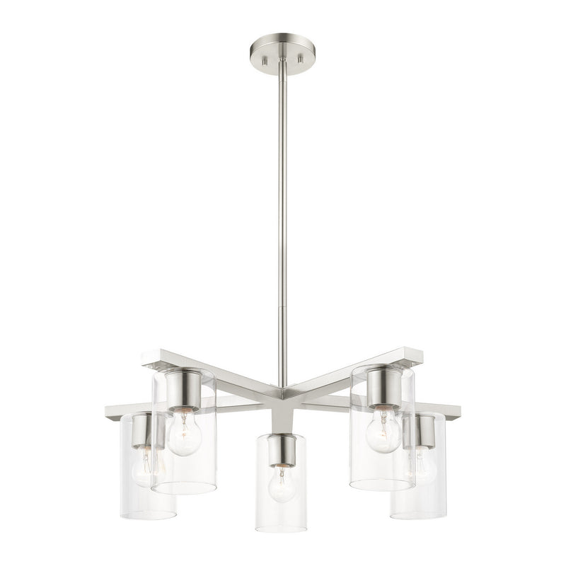 Livex Lighting 45475-91 Five Light Chandelier, Brushed Nickel