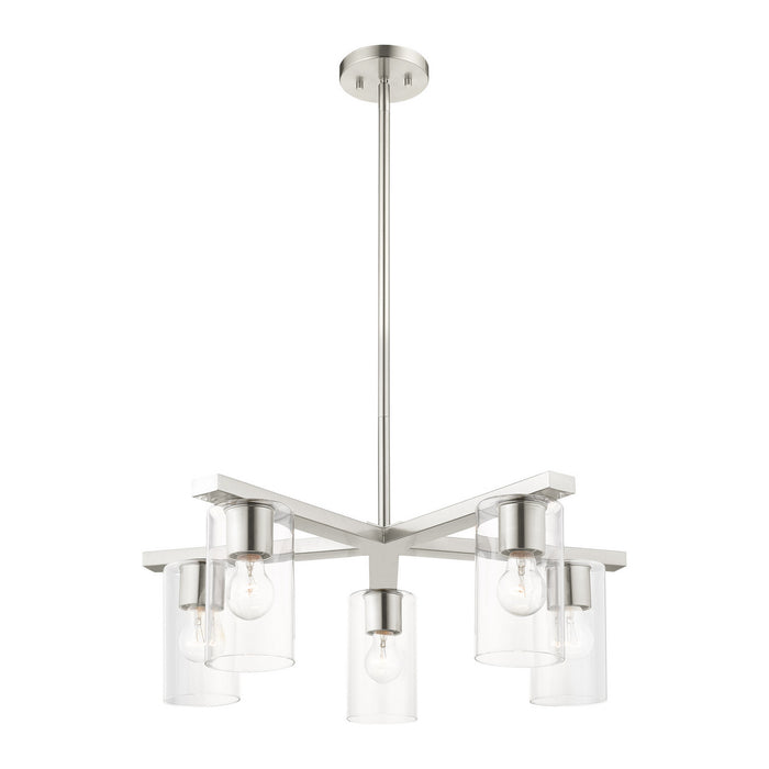 Livex Lighting 45475-91 Five Light Chandelier, Brushed Nickel