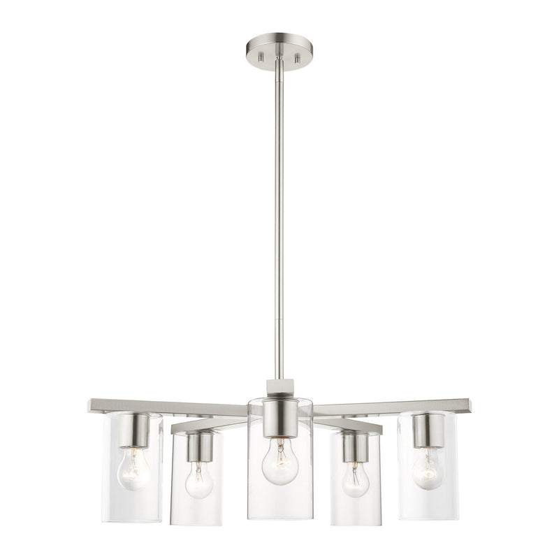 Livex Lighting 45475-91 Five Light Chandelier, Brushed Nickel