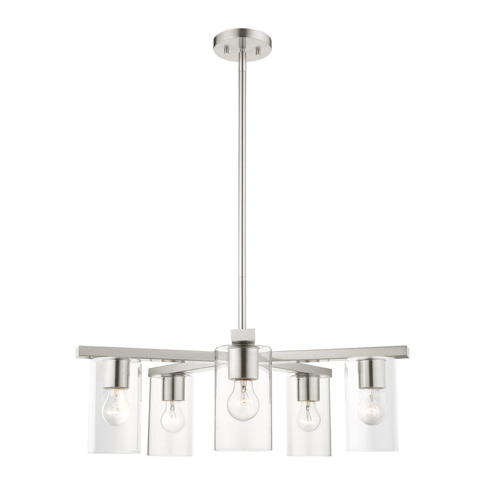 Livex Lighting 45475-91 Five Light Chandelier, Brushed Nickel