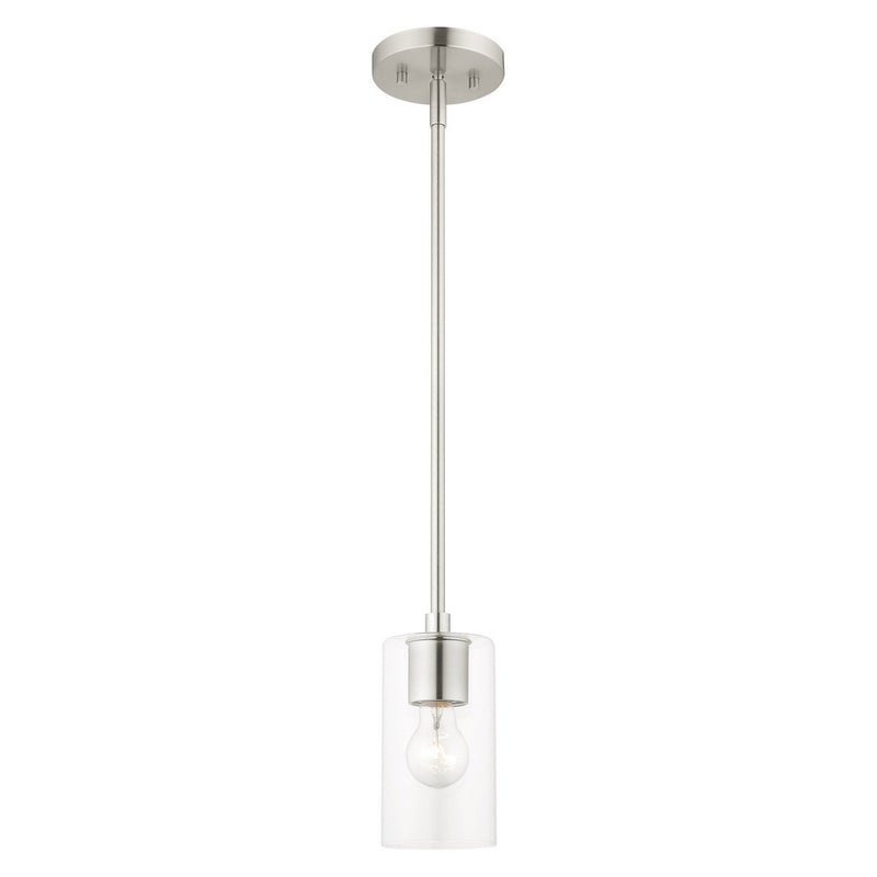 Livex Lighting 45477-91 One Light Pendant, Brushed Nickel
