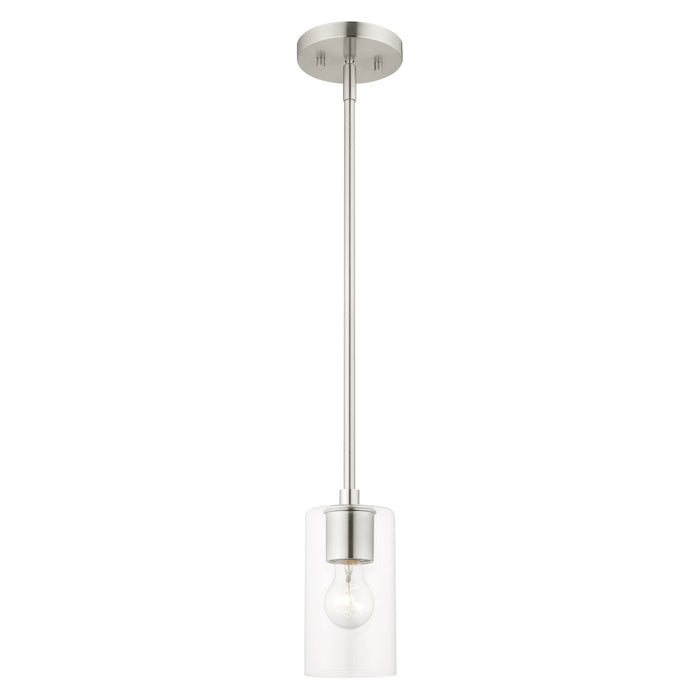 Livex Lighting 45477-91 One Light Pendant, Brushed Nickel