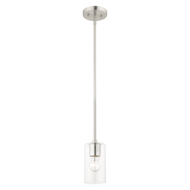Livex Lighting 45477-91 One Light Pendant, Brushed Nickel