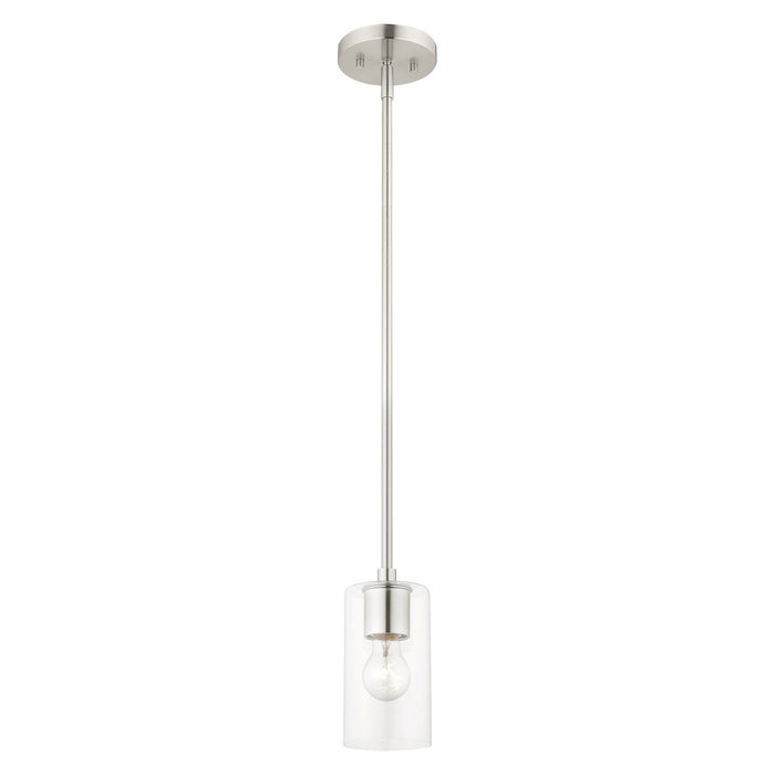 Livex Lighting 45477-91 One Light Pendant, Brushed Nickel