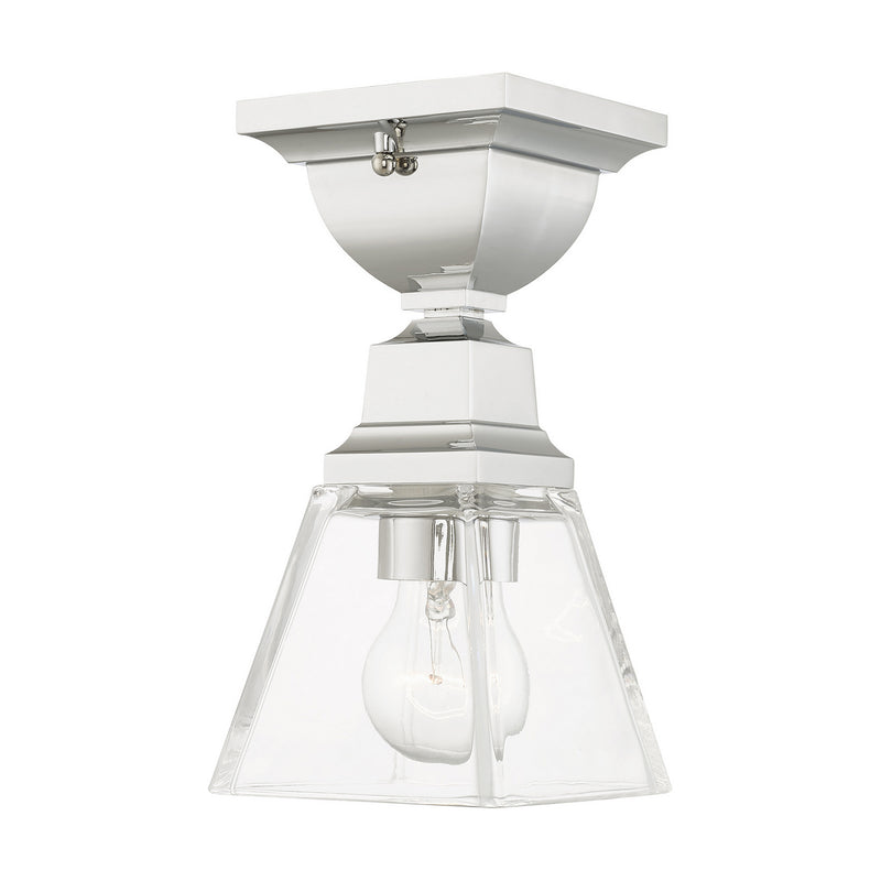 Livex Lighting 45562-05 One Light Flush Mount, Polished Chrome