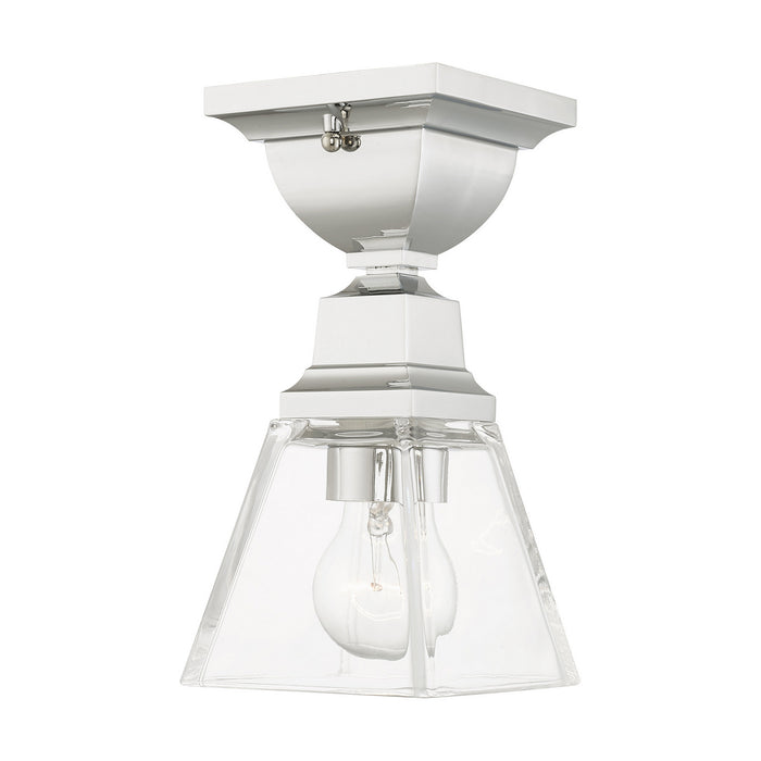 Livex Lighting 45562-05 One Light Flush Mount, Polished Chrome