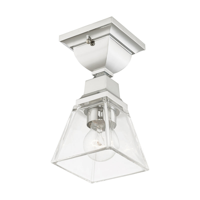 Livex Lighting 45562-05 One Light Flush Mount, Polished Chrome