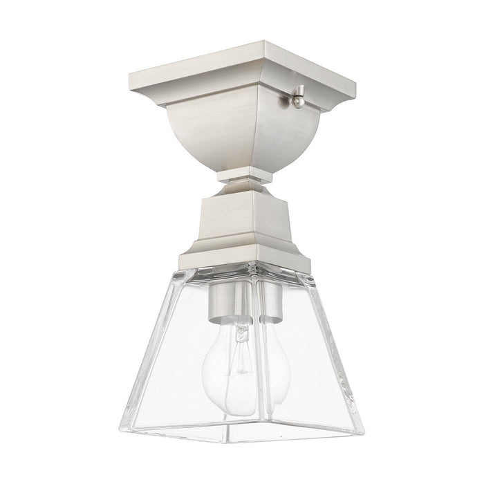 Livex Lighting 45562-91 One Light Flush Mount, Brushed Nickel