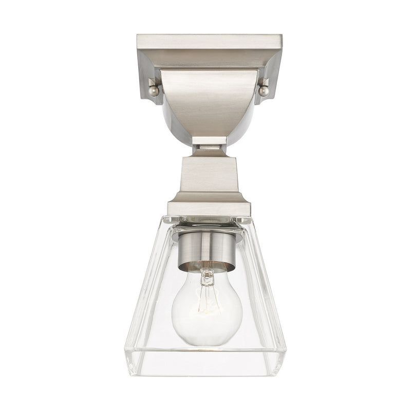 Livex Lighting 45562-91 One Light Flush Mount, Brushed Nickel