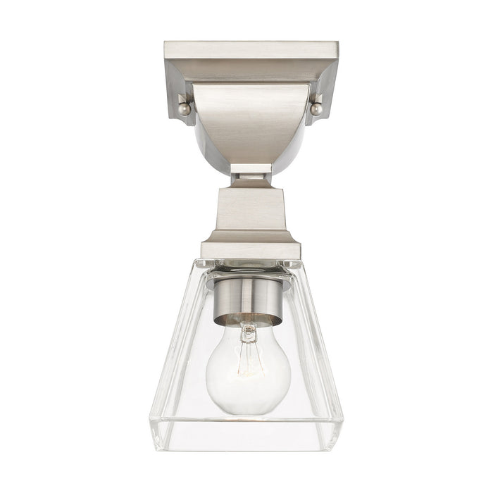 Livex Lighting 45562-91 One Light Flush Mount, Brushed Nickel