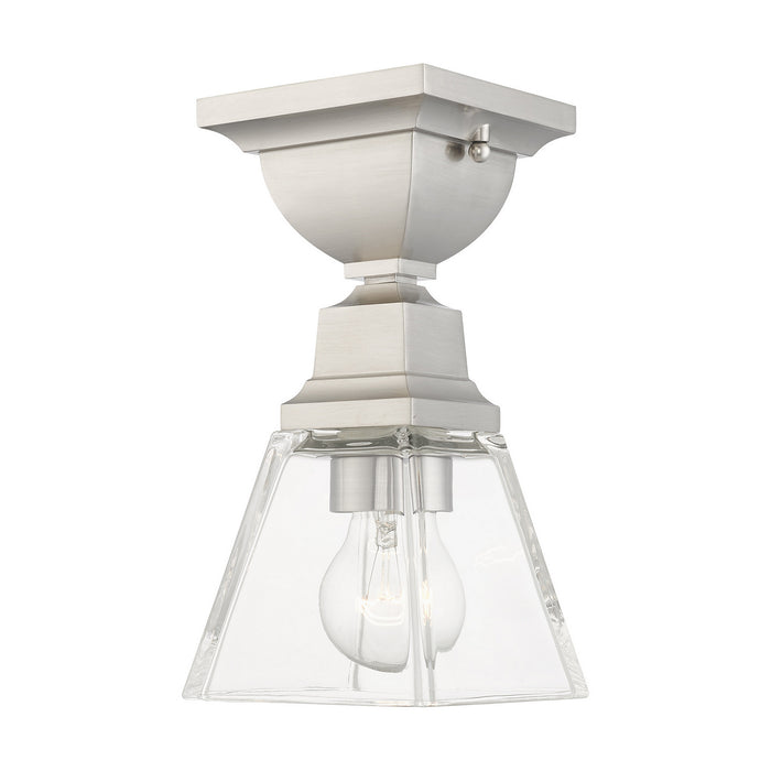 Livex Lighting 45562-91 One Light Flush Mount, Brushed Nickel