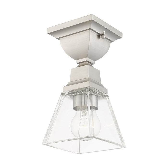 Livex Lighting 45562-91 One Light Flush Mount, Brushed Nickel