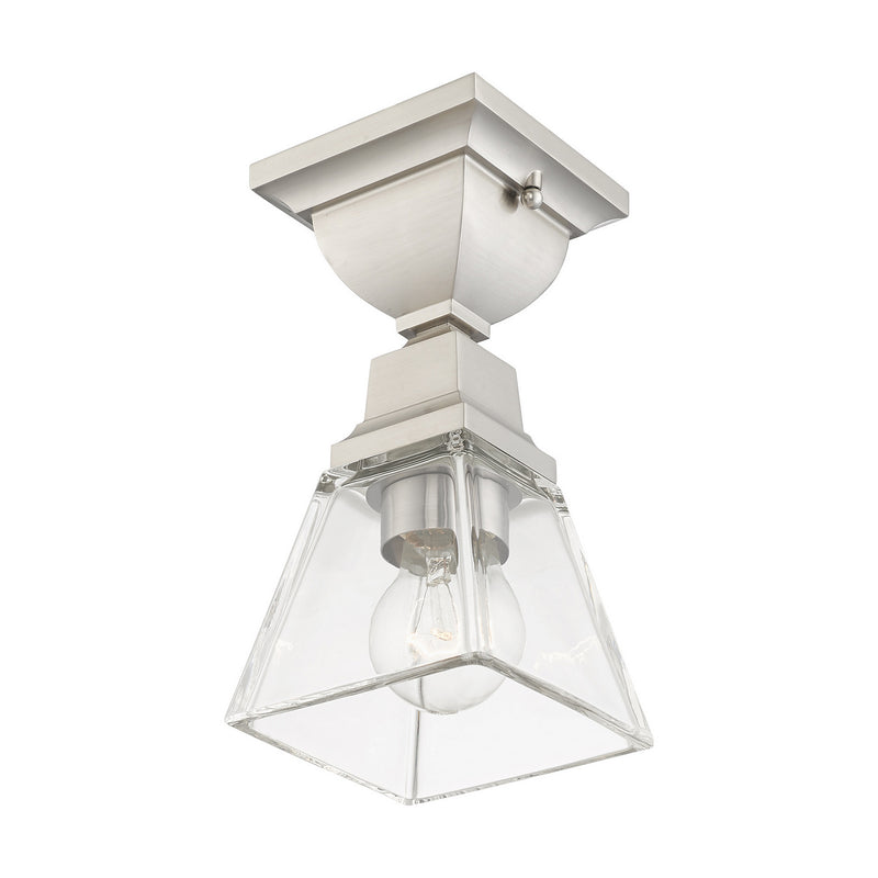 Livex Lighting 45562-91 One Light Flush Mount, Brushed Nickel