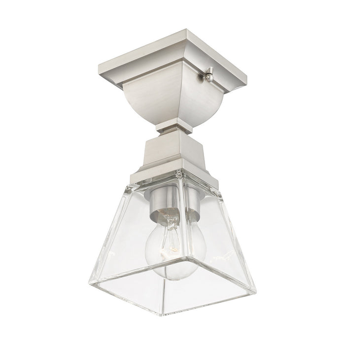 Livex Lighting 45562-91 One Light Flush Mount, Brushed Nickel