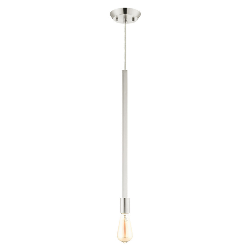 Livex Lighting 45831-91 One Light Pendant, Brushed Nickel