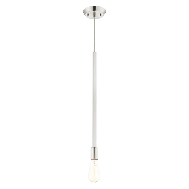 Livex Lighting 45831-91 One Light Pendant, Brushed Nickel