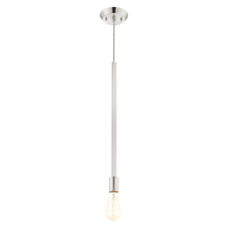 Livex Lighting 45831-91 One Light Pendant, Brushed Nickel