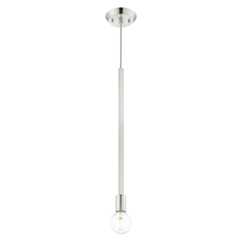 Livex Lighting 45831-91 One Light Pendant, Brushed Nickel