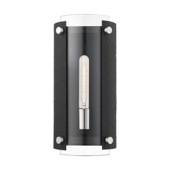Livex Lighting 45990-04 One Light Wall Sconce, Black w/ Brushed Nickels