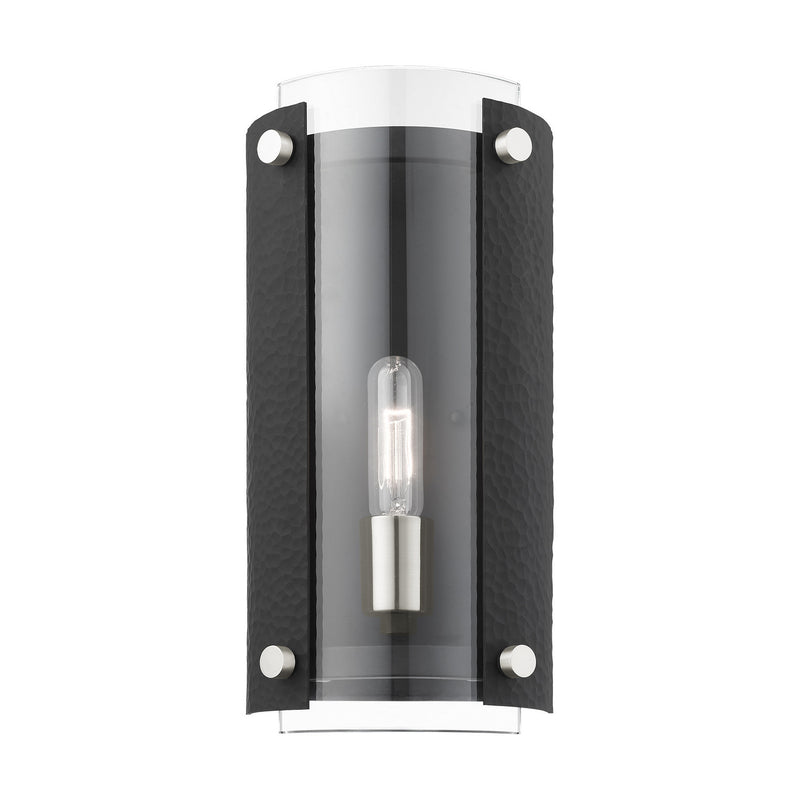 Livex Lighting 45990-04 One Light Wall Sconce, Black w/ Brushed Nickels