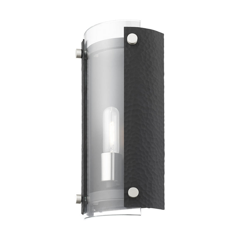 Livex Lighting 45990-04 One Light Wall Sconce, Black w/ Brushed Nickels
