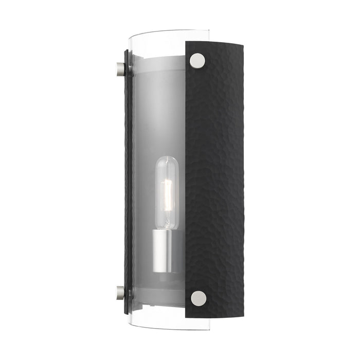 Livex Lighting 45990-04 One Light Wall Sconce, Black w/ Brushed Nickels