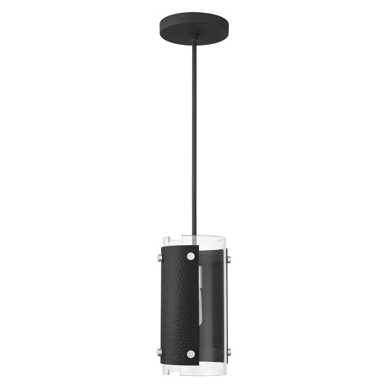 Livex Lighting 45991-04 One Light Pendant, Black w/ Brushed Nickels