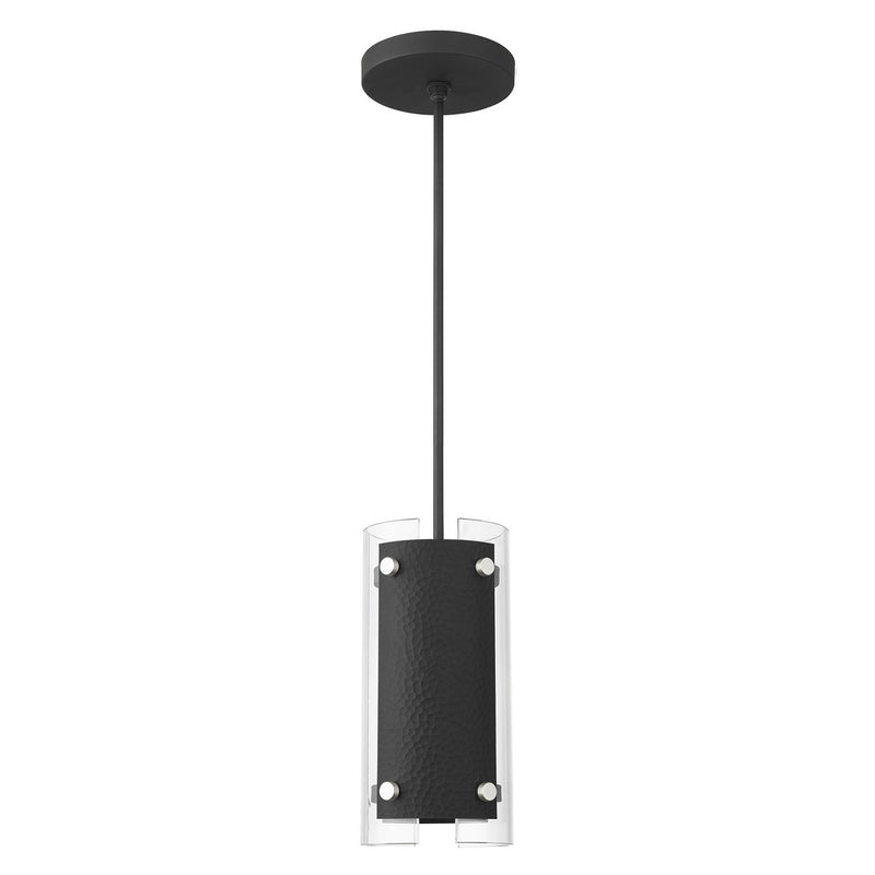 Livex Lighting 45991-04 One Light Pendant, Black w/ Brushed Nickels