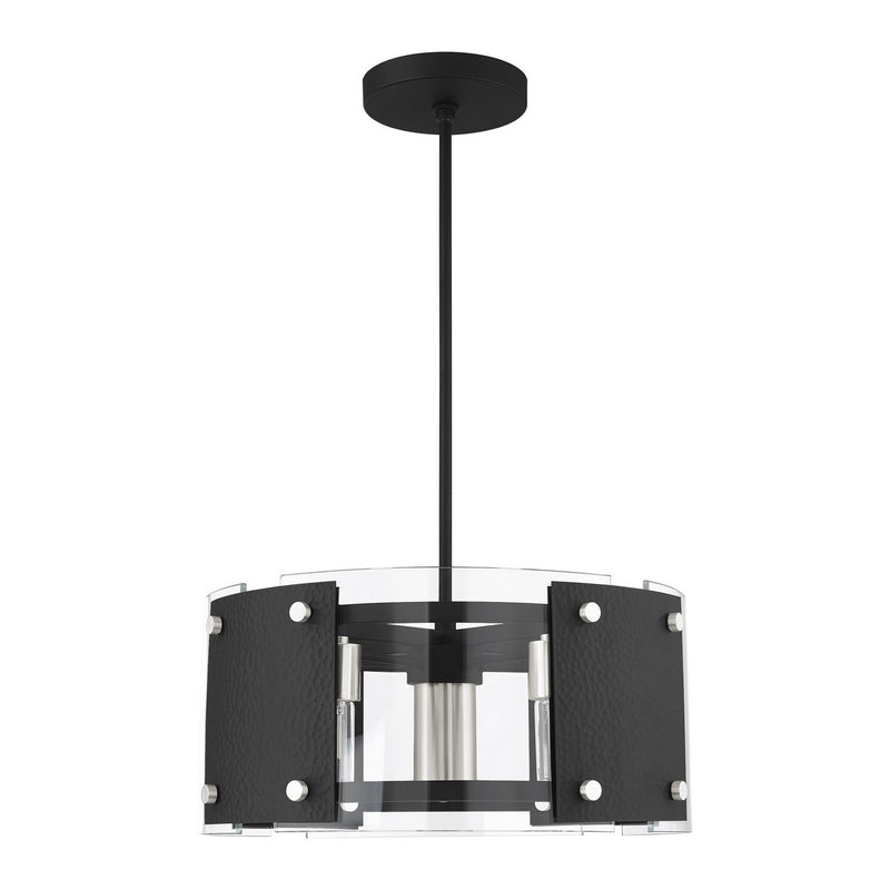 Livex Lighting 45994-04 Seven Light Chandelier, Black w/ Brushed Nickels