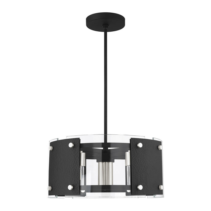 Livex Lighting 45994-04 Seven Light Chandelier, Black w/ Brushed Nickels