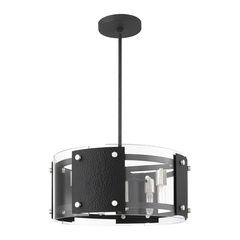 Livex Lighting 45994-04 Seven Light Chandelier, Black w/ Brushed Nickels