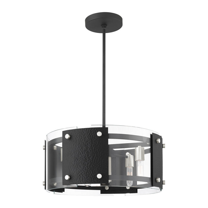 Livex Lighting 45994-04 Seven Light Chandelier, Black w/ Brushed Nickels
