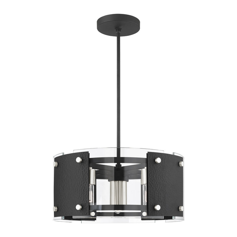 Livex Lighting 45994-04 Seven Light Chandelier, Black w/ Brushed Nickels