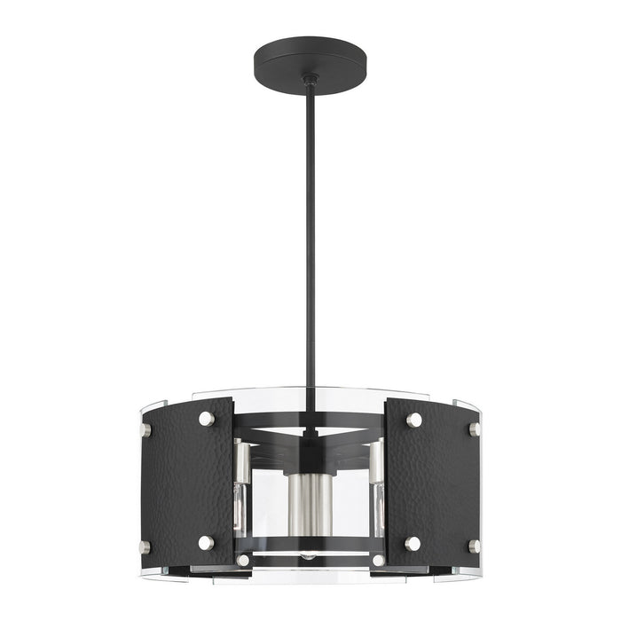 Livex Lighting 45994-04 Seven Light Chandelier, Black w/ Brushed Nickels