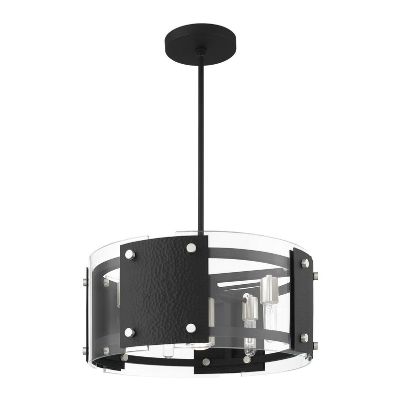 Livex Lighting 45994-04 Seven Light Chandelier, Black w/ Brushed Nickels