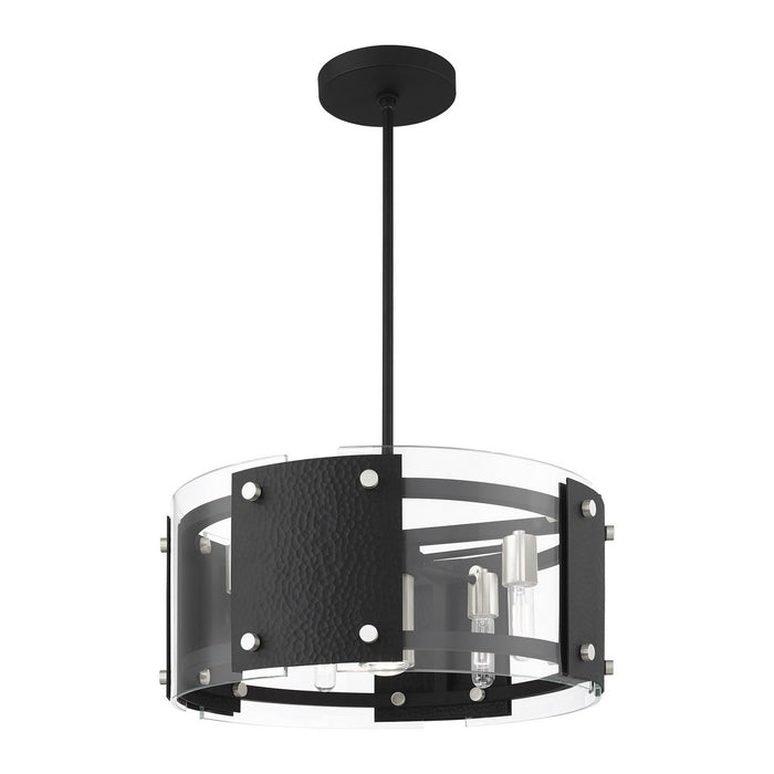 Livex Lighting 45994-04 Seven Light Chandelier, Black w/ Brushed Nickels