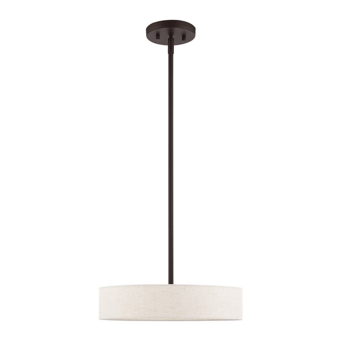 Livex Lighting 46033-07 Four Light Pendant, Bronze w/ Antique Brasss