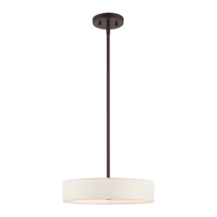 Livex Lighting 46033-07 Four Light Pendant, Bronze w/ Antique Brasss