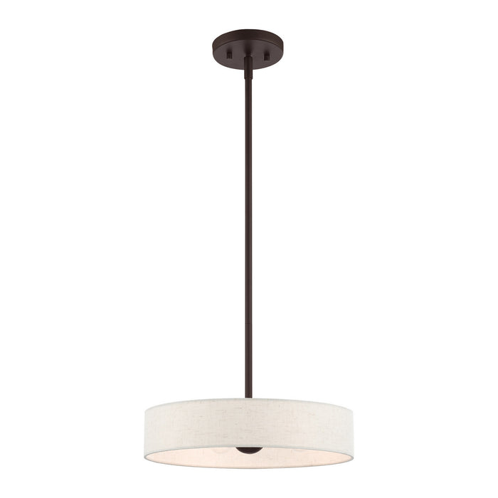 Livex Lighting 46033-07 Four Light Pendant, Bronze w/ Antique Brasss