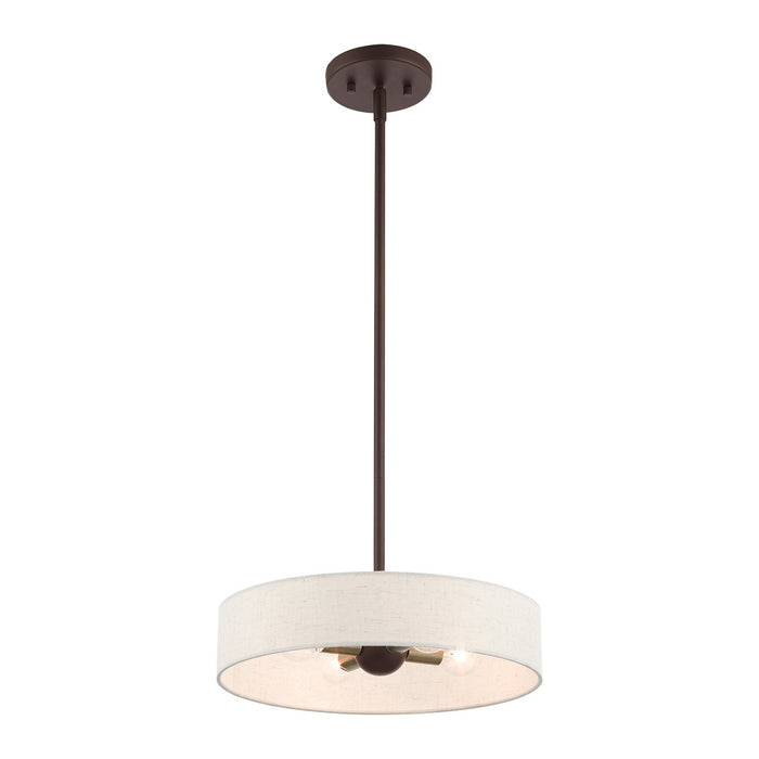 Livex Lighting 46033-07 Four Light Pendant, Bronze w/ Antique Brasss