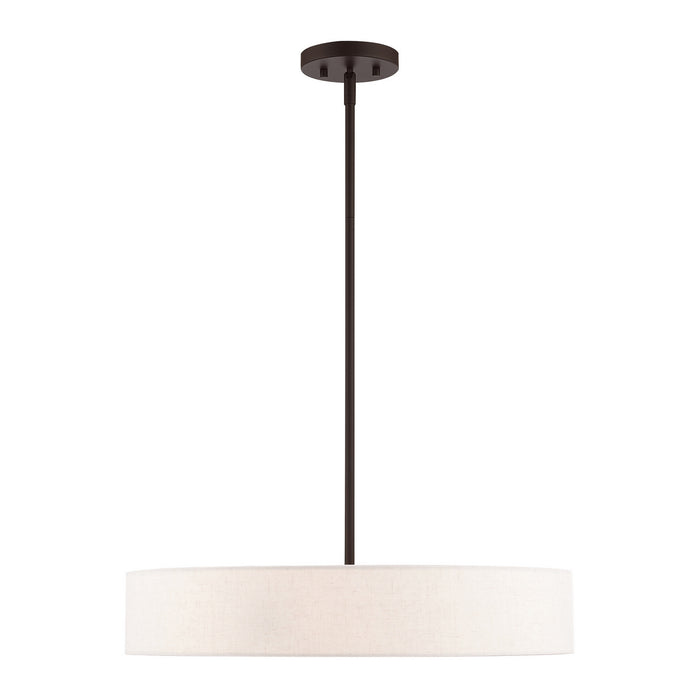Livex Lighting 46034-07 Four Light Pendant, Bronze w/ Antique Brasss