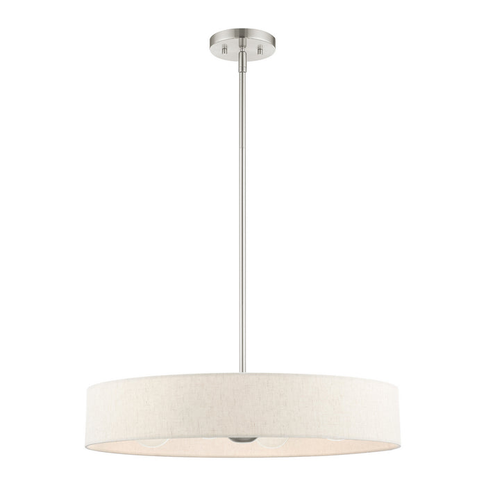 Livex Lighting 46034-91 Four Light Pendant, Brushed Nickel