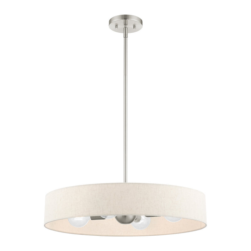 Livex Lighting 46034-91 Four Light Pendant, Brushed Nickel