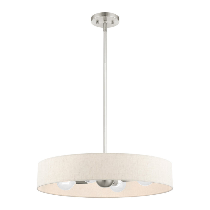 Livex Lighting 46034-91 Four Light Pendant, Brushed Nickel
