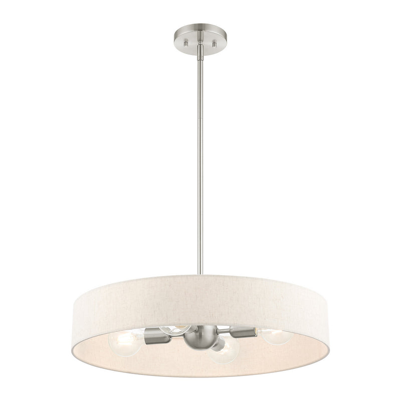 Livex Lighting 46034-91 Four Light Pendant, Brushed Nickel