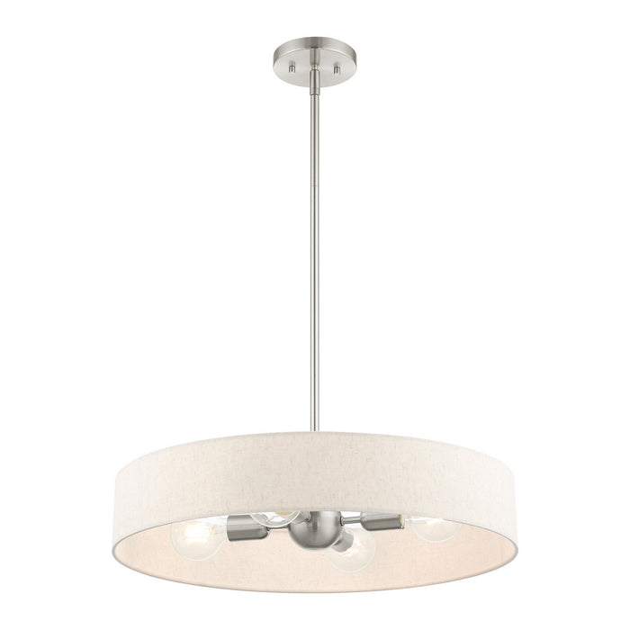 Livex Lighting 46034-91 Four Light Pendant, Brushed Nickel