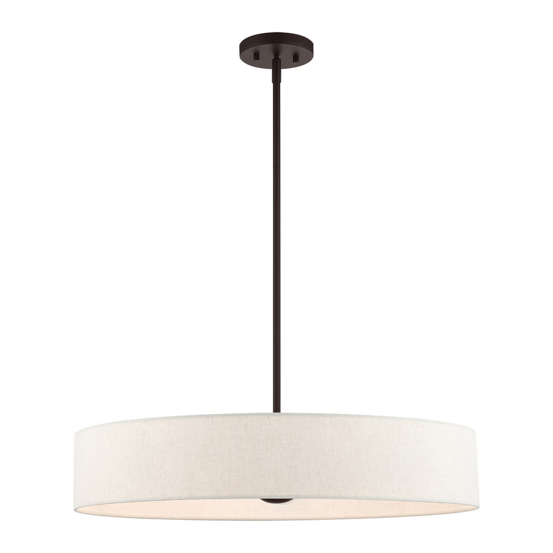 Livex Lighting 46035-07 Five Light Pendant, Bronze w/ Antique Brasss
