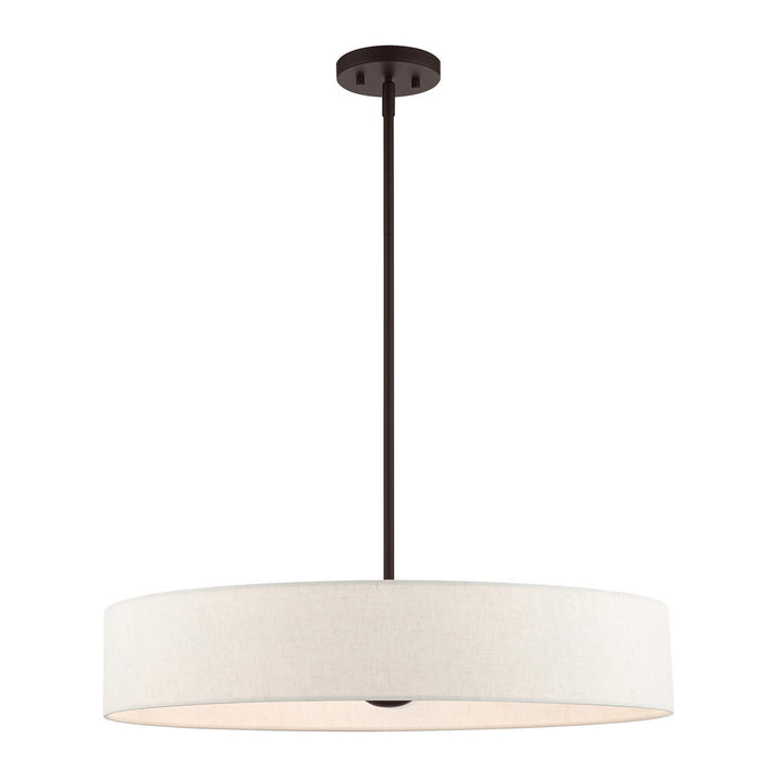 Livex Lighting 46035-07 Five Light Pendant, Bronze w/ Antique Brasss