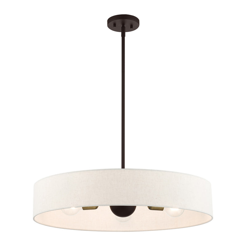Livex Lighting 46035-07 Five Light Pendant, Bronze w/ Antique Brasss